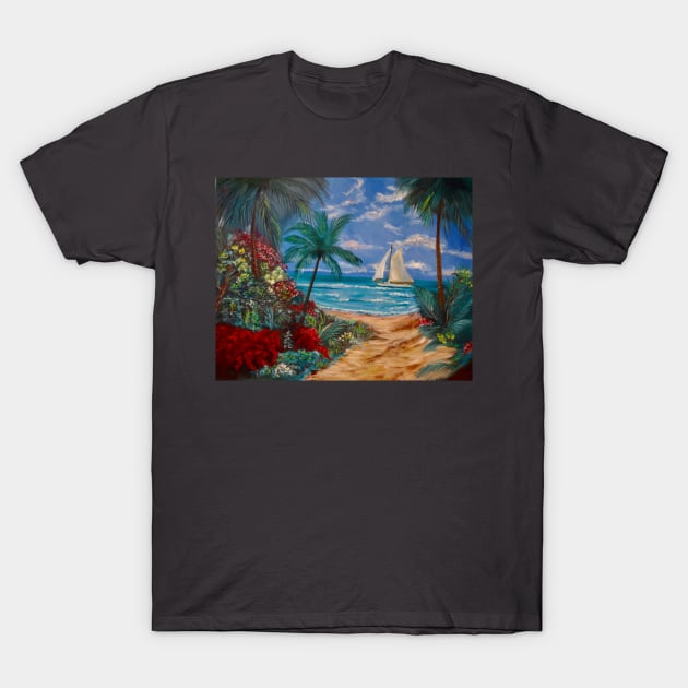 path to the Beach Hawaii T-Shirt by jennyleeandjim